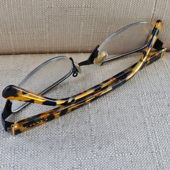Coach Women Eyeglasses Half Rim Frame Satin Black/Honey Mosaic 50[]18 135 Glasse main image 10